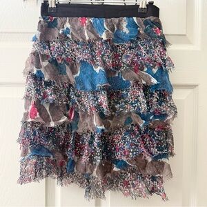 Walter 100% Silk Layered Distressed Skirt
